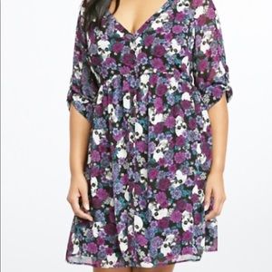 Torrid - SKULL FLORAL SHIRT DRESS